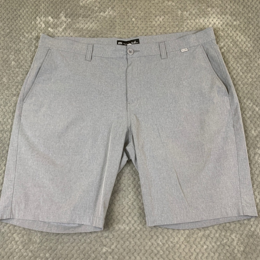 TravisMathew Beck Mens Grey Heather Performance Golf Shorts 1MM208 Size 38